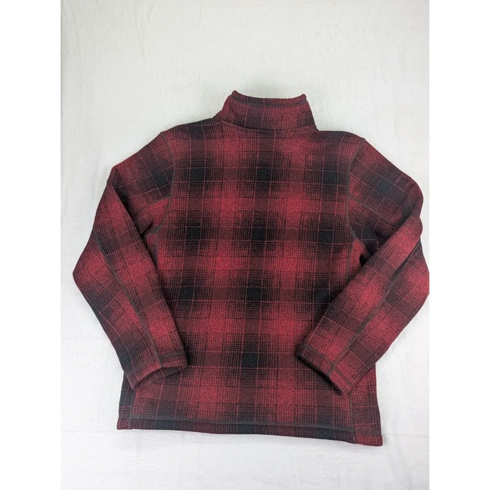 The North Face Gordon Lyons Plaid 1/4 Zip Jacket Mens Medium Red Fleece Gorpcore